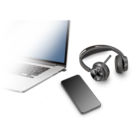 PO-2-221108-205 3-in-1 office DECT-headset met Active Noise Cancelling (ANC) en NC, MS Teams gecertificeerd. Met basisstation met kleurendisplay dat kan worden aangesloten op een bureautelefoon, laptop/PC en smartphone.