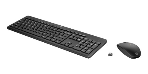 HP-1Y4D0UT De HP 235 Draadloze Muisknop en Toetsenbord Combo biedt een soepele, betrouwbare draadloze verbinding en ergonomisch ontwerp, ideaal voor thuis- of kantoorgebruik.