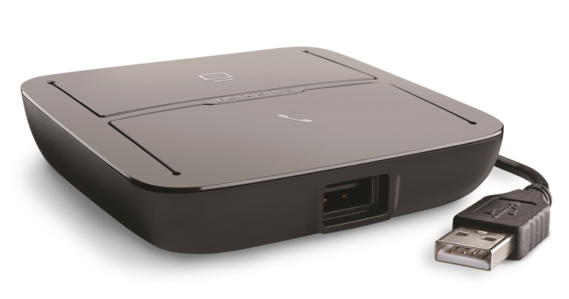 HP-8A7E0AA USB-schakelaar voor headsets, verbindt pc’s en bureautelefoons. Ideaal voor het beheren van gesprekken op meerdere platforms.