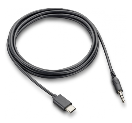 PO-9C6M4AA Premium 3.5mm audiokabel voor Poly Voyager Surround 80/85, maakt bekabelde connectiviteit mogelijk met compatibele apparaten voor een hoogwaardige geluidsweergave.