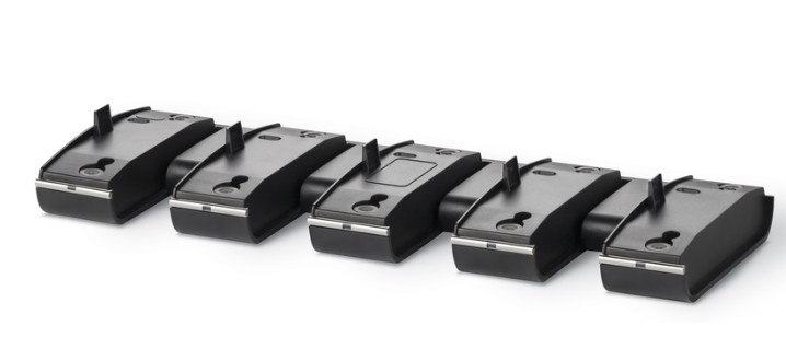HP-85R88AA Charging base for five Savi headsets with universal power supply: organize, charge, and manage your headsets efficiently for uninterrupted use in busy office environments.