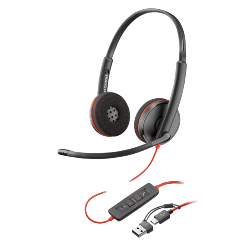 HP-8X228AA The Blackwire 3200 Series corded UC headsets are durable, lightweight, easy to deploy, and come in a variety of connectivity and wearing options.