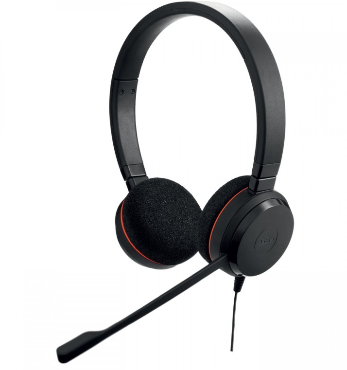 JA-4999-823-189 Wired Jabra Evolve 20 MS Stereo USB-C headset: Microsoft Teams-certified, stereo audio, noise-cancelling mic, inline controls, and cushioned ear pads for clear professional calls.