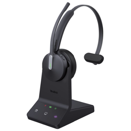 YE-1208672 Mono DECT + Bluetooth headset voor UC. Groot bereik, helder geluid, busylight en compatibel met Zoom, Webex en meer.