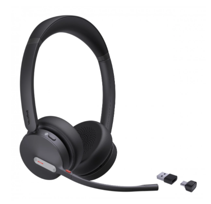 YE-1208703 Draadloze stereo headset met Microsoft Teams-certificering, noise-cancelling microfoons, Bluetooth en langdurig comfort voor professionele communicatie.